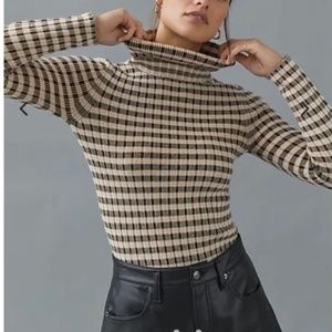 Anthropologie Maeve Plaid Turtleneck - Size S
